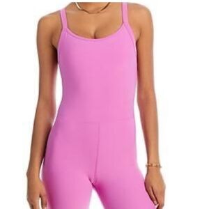 NWT Aqua Women Fitness Workout Pink  Romper Track Pants with Streamlined Design